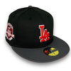 Dodgers 50th 59FIFTY New Era Black & Graphite Hat Red UV