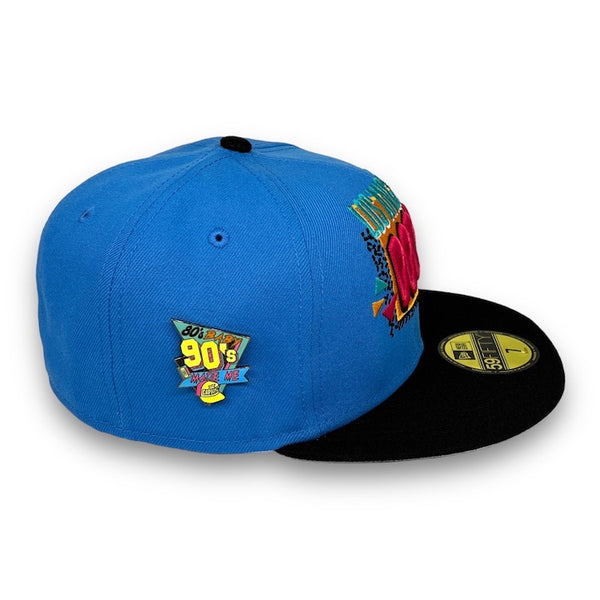 Dodgers Retro 59FIFTY New Era Blue Reef & Black Fitted Hat Snow Grey Bottom