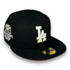 Dodgers Silver Sparks 50th 59FIFTY New Era Black Hat Red UV