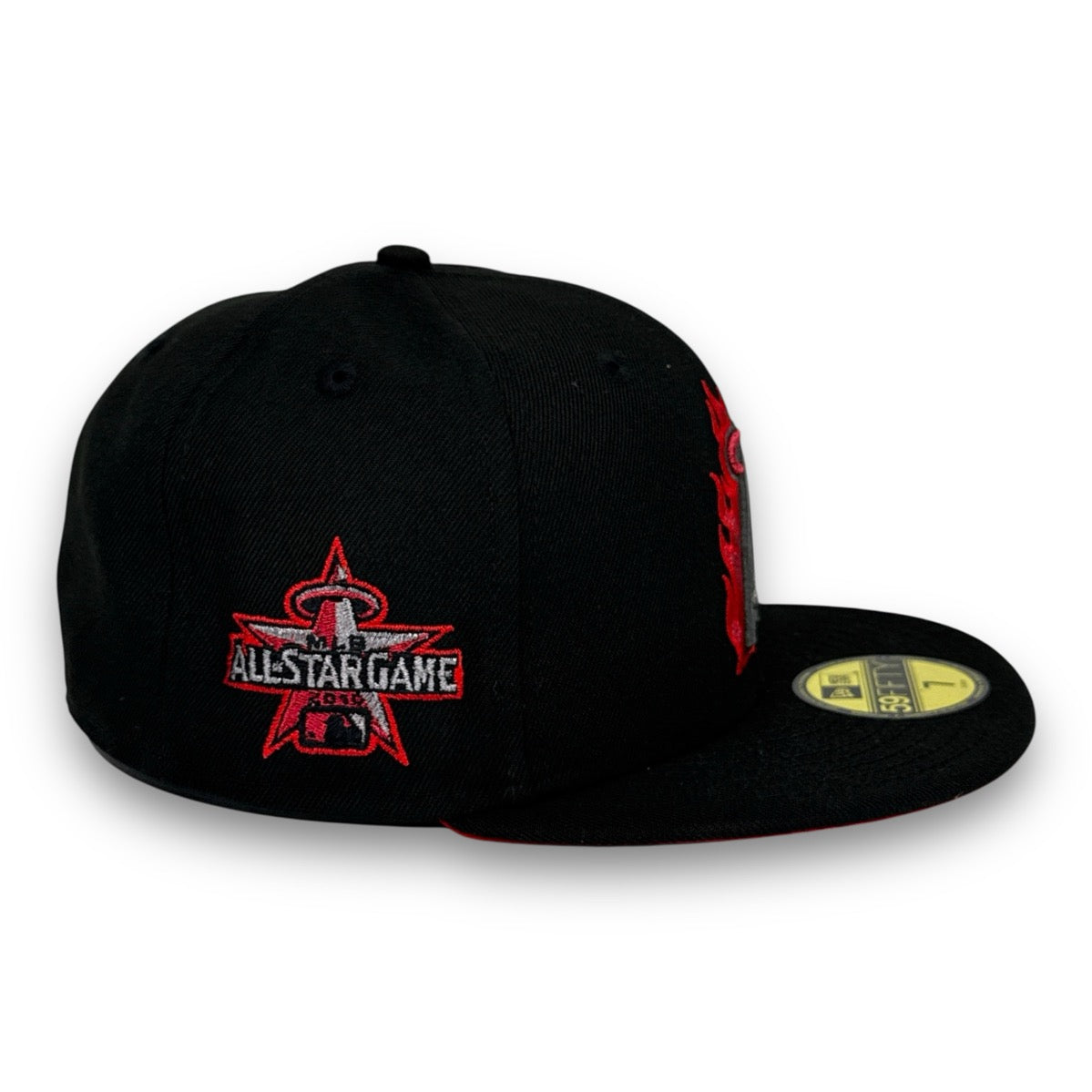 2019 all star game side patch= Flaming Anaheim Angels ASG 59FIFTY New Era Black Hat