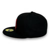 tonal new era flag  - Flaming Anaheim Angels ASG 59FIFTY New Era Black Hat