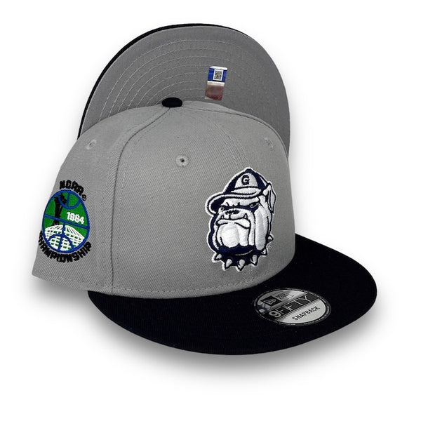 Georgetown Hoyas 9FIFTY New Era Grey & Navy Blue Snapback Hat Grey Bottom