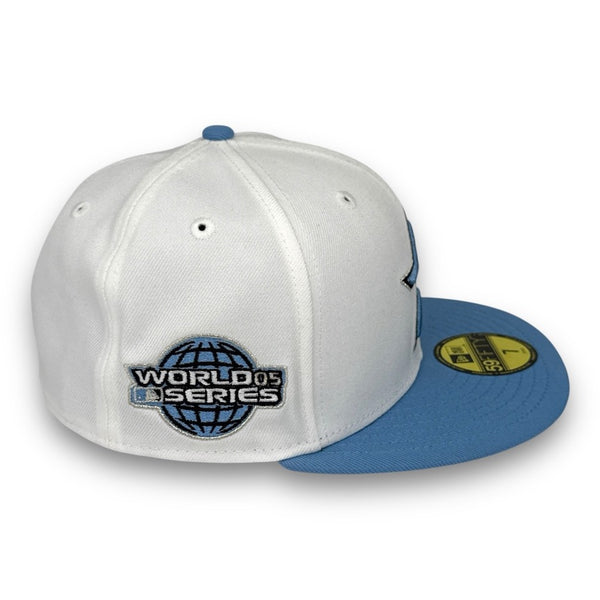 Houston Astros 05WS 59FIFTY Fitted White & Sky Blue Hat