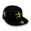 Houston Astros Green Sparks 45th Anni. New Era 59FIFTY Black Hat Grey Bottom