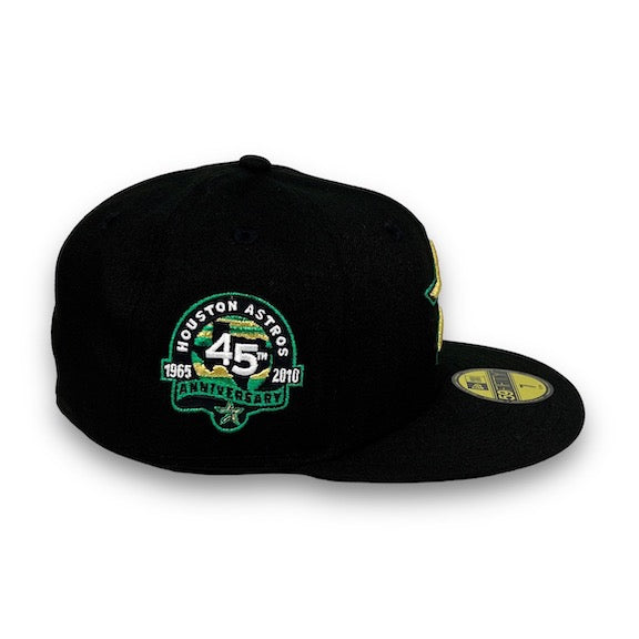 Houston Astros Green Sparks 45th Anni. New Era 59FIFTY Black Hat Grey Bottom