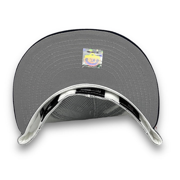 Indianapolis Indians 59FIFTY Trucker New Era White & Light Blue Fitted Hat Grey Bottom