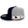 Indianapolis Indians 59FIFTY Trucker New Era White & Light Blue Fitted Hat Grey Bottom
