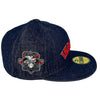 Indians AL New Era 59FIFTY Denim Fitted Hat Green Bottom