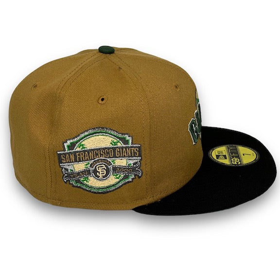 SF Giants 00 59FIFTY New Era Wheat & Black Fitted Hat C. Green Bottom