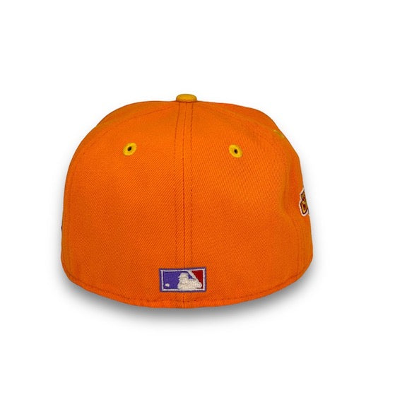 Kansas City Royals Orange Two Tone Cinema Pack 50th Anniversary Patch  Yellow UV 59FIFTY Fitted Hat