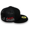 Kinston Indians 59FIFTY Trucker New Era Black Fitted Hat Red Bottom