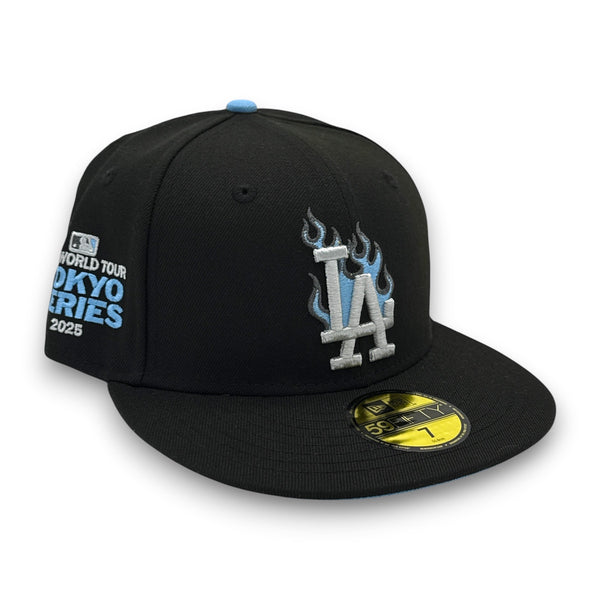 LA Dodger Tokio Series 59FIFTY New Era Black Hat Sky UV