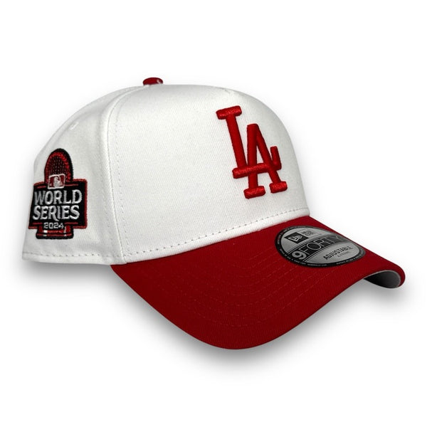 LA Dodgers 24WS New Era 9FORTY AF White & Red Snapback Hat