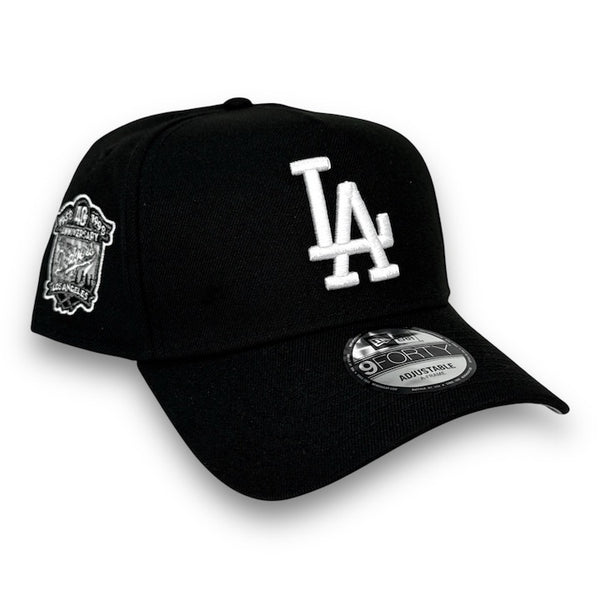 LA Dodgers 40th New Era 9FORTY AF Black Snapback Hat