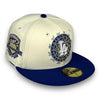 LA Dodgers Zodiac 59FIFTY New Era Off White & Blue Hat