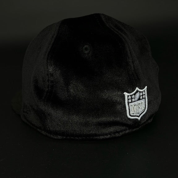 Las Vegas Raiders 59FIFTY New Era Black Velvet & Black Corduroy Fitted Hat Grey Bottom