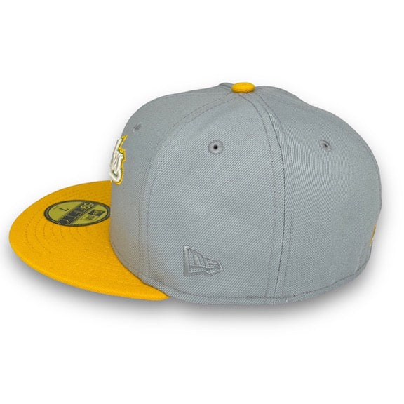 Los Angeles Dodgers 60th 59FIFTY New Era Snow Grey & G Yellow Fitted Hat S Grey UV