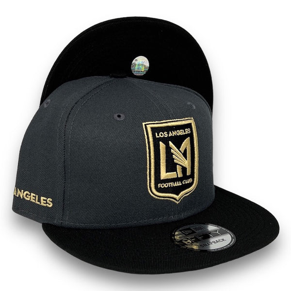 Los Angeles FC New Era 9FIFTY DK Grey & Black Snapback Hat Black Botton