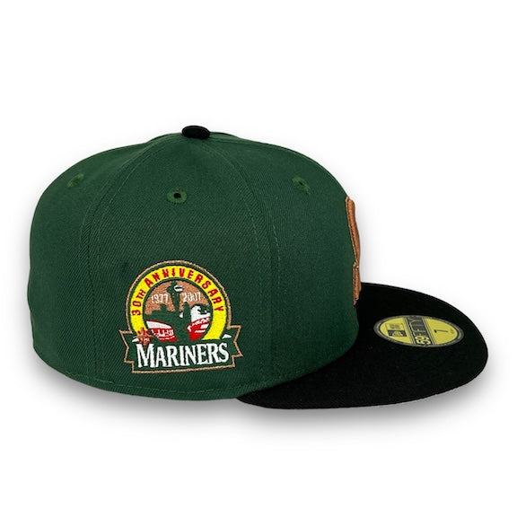 Mariners 30th 59FIFTY New Era Green & Black Fitted Hat – USA CAP KING