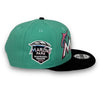 Marlins 12 I.S. 9FIFTY New Era Mint & Black Snapback Hat Pink Bottom