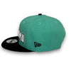 Marlins 12 I.S. 9FIFTY New Era Mint & Black Snapback Hat Pink Bottom