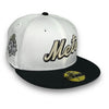 Mets 15 WS 59FIFTY New Era White & Graphite Hat Snow Grey UV