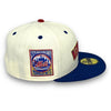 Mets 25th Anni. 59FIFTY New Era Off White & SB Blue Fitted Hat Green Bottom