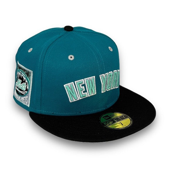 Mets 25th Anni. 59FIFTY New Era T Green & Black Fitted Hat Snow Grey Bottom