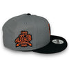 Mets 40th 9FIFTY DK Grey & Black Snapback Hat Orange UV