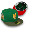 Mets 40th Anni. 59FIFTY New Era Green & Olive Fitted Hat Red Bottom