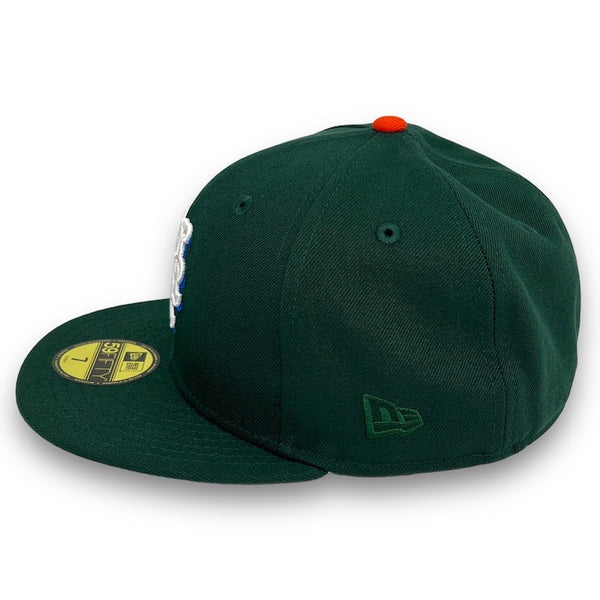 Mets 50th Anni. 59FIFTY New Era Dk Green Fitted Hat Silver Bottom