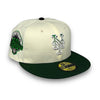 Mets 50th Anni. 59FIFTY New Era Off White & E. Green Fitted Hat Silver Bottom