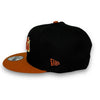 Mets 50th New Era 9FIFTY Black & Rust Orange Snapback Hat