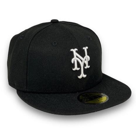 Mets Basic 59FIFTY New Era Black Fitted Hat Gray Bottom