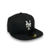 Mets Basic 59FIFTY New Era Black Fitted Hat Gray Bottom