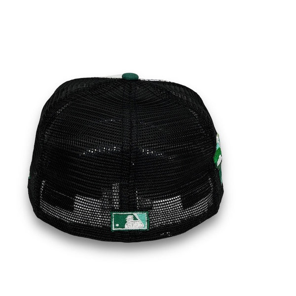 Mets Liberty 59FIFTY Trucker New Era White & Black Fitted Hat Snow Grey Bottom