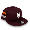 Mets NYC Sunrise New Era 9FIFTY Maroon Snapback Hat