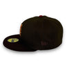 Mets Shea Stadium 59FIFTY New Era Walnut & Burnt Wood Fitted Hat Green Bottom