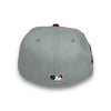 Mets Stadium 59FIFTY New Era Grey & Black Fitted Hat Red Bottom