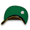 Mets Stadium 59FIFTY New Era O Gold & D Green Fitted Hat Kelly Bottom