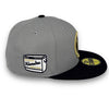 Milwaukee Brewers 59FIFTY New Era Seashore Grey & Navy Fitted Hat Green Bottom