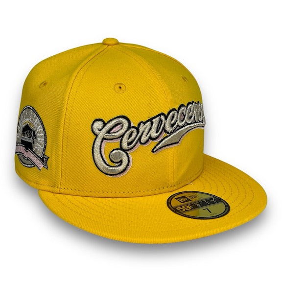 Milwaukee Brewers Stadium 59FIFTY New Era Yellow Hat Pink UV