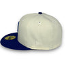 Minnesota Twins 59FIFTY New Era Off White & Royal Fitted Hat D. Blue Bottom