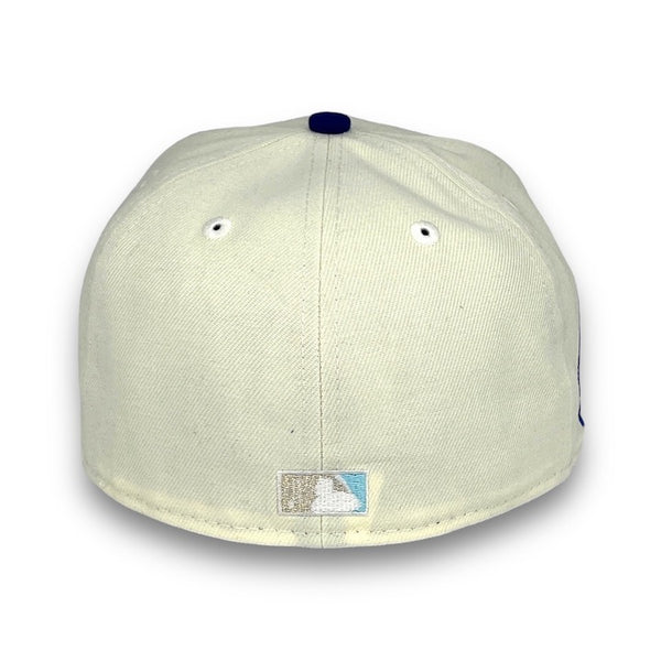 Minnesota Twins 59FIFTY New Era Off White & Royal Fitted Hat D. Blue Bottom