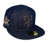NY Giants 54 WS New Era 59FIFTY Denim Fitted Hat Gray Bottom
