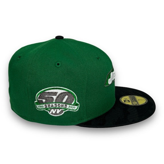 NY Jets 50 59FIFTY New Era Green & Black Camo Hat
