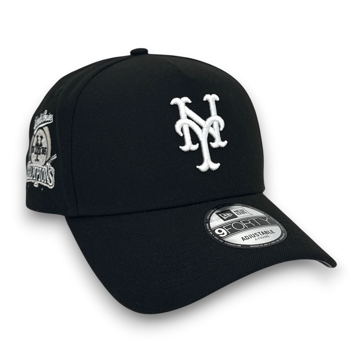 NY Mets 86WS New Era 9FORTY AF Black Snapback Hat