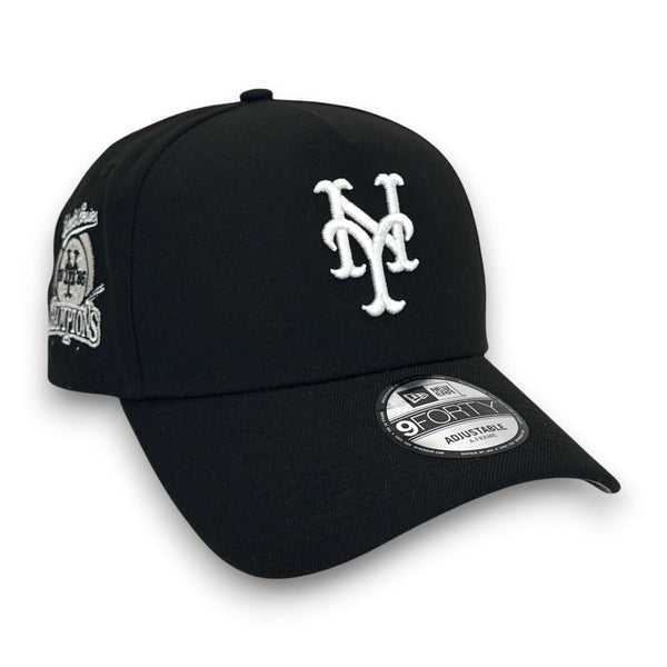 NY Mets 86WS New Era 9FORTY AF Black Snapback Hat