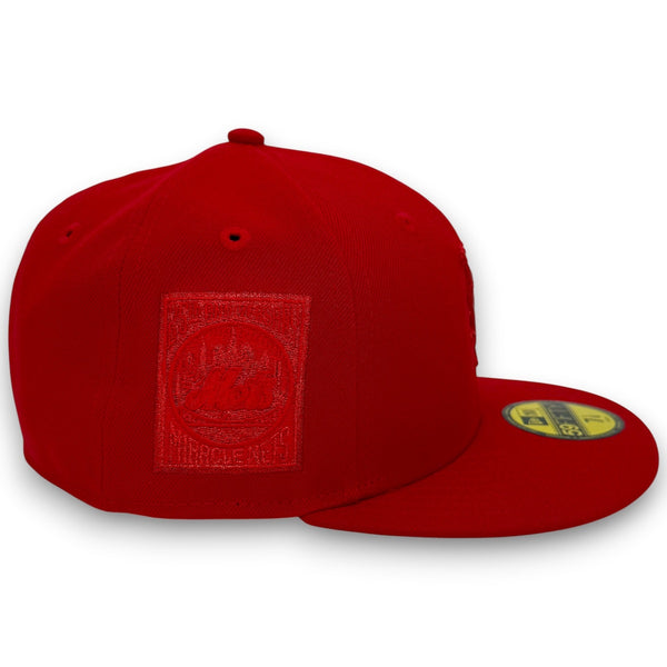NY Mets Metallic 25th 59FIFTY New Era Red Hat