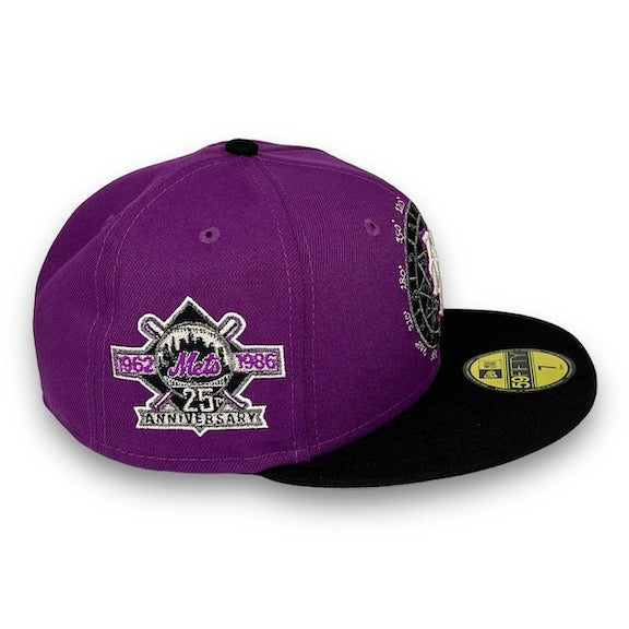 NY Mets Zodiac 25th 59FIFTY New Era Purple & Black Hat – USA NY Mets Zodiac 25th 59FIFTY New Era Purple & Black Hat – USA
